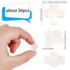 SUNNYCLUE 1 Box 36pcs Stone Cross Beads Small Cross Beads Quartz Crystal Easter Rosary Natural Gemstone Mini Clear Crucifix Crosses Spacer Bead Bulk for Jewelry Making Women DIY Craft Accessories - color: Clear