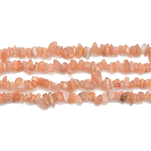 PLTbeads 5-8mm Natral Healing Gemstone Waist Bracelets Necklace Kit Irregular Stone DIY Crafts Design Jewelry Making 1 Strand per Bag Approxi 34 inch (Sunstone Chips) - color: Sunstone Chips