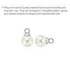 PATIKIL Pearl Charm, 100pcs Pearl Beads Faux Pearl Pendant Charm DIY for Jewelry Making Bracelets Earrings Necklace Crafts - color: Silvery Beige, size: 6mm