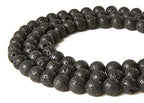 100pcs 10mm Black Lava Beads Natural Gemstone Beads Round Loose Beads for Jewelry Making - color: Black Lava, size: 10mm