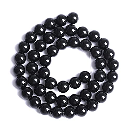 4mm 93pcs Natural Black Agates Onyx Stone Beads Smooth Round Loose Spacer Beads for Jewelry Making DIY Bracelets 15" (Black Agate, 4mm) - color: Black Agate, size: 4mm