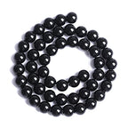 4mm 93pcs Natural Black Agates Onyx Stone Beads Smooth Round Loose Spacer Beads for Jewelry Making DIY Bracelets 15" (Black Agate, 4mm) - color: Black Agate, size: 4mm