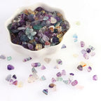 400pcs Natural Chip Stone Beads Fluorite 5-8mm Irregular Gemstones Healing Crystal Drilled DIY Loose Rocks Bead Crystal for Bracelet Necklace Jewelry Making Crafting, SSZZ-1 - color: Fluorite