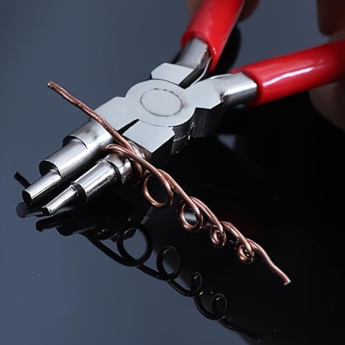 Wire Looping pincers–Create 6 Sizes (Ranging 3-9mm) of Loops & Jump Rings, 5.9" long (140mm), Polished Steel Head & PVC Comfort Handle