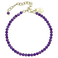 Faceted Bracelet for Women, Certified 925 Sterling Silver with 18K Gold Vermeil Healing Crystal Bracelets for Women - Crystals and Healing Stone Bracelet Women Jewelry for Gift - color: Amethyst