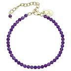 Faceted Bracelet for Women, Certified 925 Sterling Silver with 18K Gold Vermeil Healing Crystal Bracelets for Women - Crystals and Healing Stone Bracelet Women Jewelry for Gift - color: Amethyst