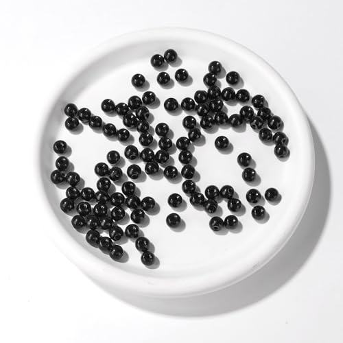 Raicegs 100pcs 6mm Black Tourmaline Beads Natural Gemstone Beads Round Loose Beads for Jewelry Making DIY Bracelets Necklace - color: Black Tourmaline, size: 6mm Round