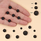 35pcs 10mm Natural Stone Beads Black Lava Beads Energy Crystal Healing Power Gemstone for Jewelry Making, DIY Bracelet Necklace - color: Black Lava, size: 10mm