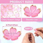 100pcs Cherry Blossom Beads, 5-Petal Pink Gradient Acrylic Flower Beads, Mini Spacer Hair Accessories Halloween Christmas for Bracelets Earring Jewelry Making - color: Pink Gradient, A Styles