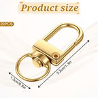 Thinp 20 Pcs Gold Metal Lobster Claw Clasps, Swivel Snap Hooks with Key Rings Keychain Hooks for Lanyards Bags Purses Jewelry Making DIY Crafts Keychain Connector Accessories (Gold)