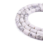 BEADIA Natural White Howlite Cylinder Stone Loose Semi Gemstone Beads for Jewelry Making 10mmx14mm 38cm - color: White Howlite, size: 10mm x 14mm