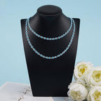 YOUBEIYEE 2 Yard Silver Plated Blue Chains Bulk Enamel Link Chain for Women Bracelet Necklace DIY Brass Chains for Jewelry Making - color: Blue Silver