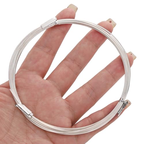 BEADIA Silver Plated Wire 0.7mm 5 Meters Bead Cord for Bracelet Necklace Charm Beading Jewelry Making Findings - size: 0.7mm, style: Silver