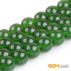 GEM-Inside Natural 8mm Green Taiwan Jade Gemstone Loose Beads Round Crystal Energy Stone Power for Jewelry Making 15" - color: Green Taiwan Jade, size: 8mm