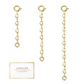 Gold Necklace Extenders,14K Gold Chain Extenders with Round Clasp, Durable Plated Solid Brass Necklace Bracelet Anklet Extension Chains(1 2 3 Inch,Gold Heart) - color: C-Gold, size: 1,2,3inch
