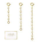Gold Necklace Extenders,14K Gold Chain Extenders with Round Clasp, Durable Plated Solid Brass Necklace Bracelet Anklet Extension Chains(1 2 3 Inch,Gold Heart) - color: C-Gold, size: 1,2,3inch