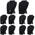 KINJOEK 10 PCS Black Necklace Display Holder, Foldable Velvet Jewelry Easel Display Stand Tower Rack for Shows Business Home - size: 7.07× 8.15 Inch 10PCS