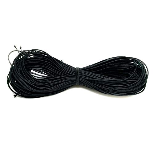 Amaney 0.8mm Black Elastic Cord Beading Threads Stretch String Fabric Crafting Cords for Jewelry Making 20m - size: 0.8mm, style: Black
