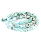 Natural 6x8mm Freeform Mixed Larimar Gemstone Beads Strand 15" Natural Stone for Necklace Bracelet DIY Design