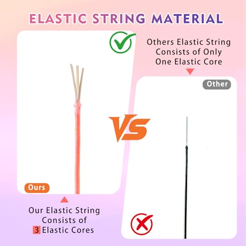 4 Rolls 1312 Feet 1 mm Sturdy Elastic String, Rainbow Stretchy String Bead Cord for Bracelet, Necklaces, Jewelry Making, Beading, Pony Beads (328 Feet/Roll) - size: 4 Rolls (328 Feet/Roll)