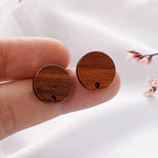 DoreenBeads 30Pcs Natural Wooden Stud Earrings Posts with Loop for Jewelry Making- 15mm Round Wood Earring Posts with Ear Backs for Women Girls DIY Earring Making Personalized Jewelry Findings - color: Round