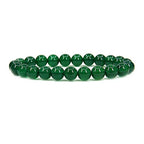 Angelstones Handmade Natural Healing Gemstone 8mm Round Beads Stretch Crystal Bracelet 7 Inch Unisex - color: Green Agate