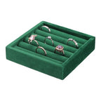 uxcell Stackable Jewelry Storage Tray, Jewelry Tray Drawer Organizer, Small Display Box for Earrings, Necklaces, Rings and Bracelets, Dark Green - color: Dark Green