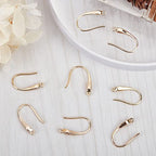 Beebeecraft 10Pcs/Box 18K Gold Plated Cubic Zirconia Earring Hooks Rhinestone French Ear Wires Hooks with Dangle Loop for DIY Jewelry Earring Making Findings - color: French Earring Hooks