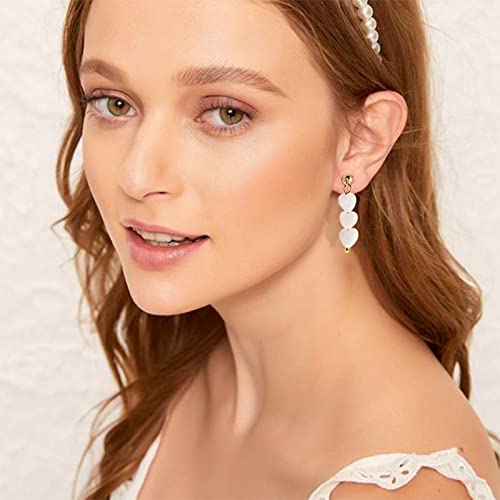 Fashewelry 62pcs Heart Freshwater Shell Beads 6mm Tiny White Heart Shell Charm Seashell Summer Beach Beads for DIY Crafts Valentines Day Necklace Bracelet Earring Jewelry Making Supplies - color: 1-White, 6x6mm