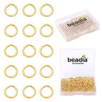 BEADIA 14K Gold Plated Jump Rings Non Tarnish 8mm 300pcs for Jewelry Making Findings - color: 14K Gold, size: 0.7x8mm