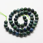 45Pcs Natural Chrysocolla and Lapis Lazuli Beads 8mm Round Natural Gemstone Beads Smooth Loose Spacer Bead for DIY Craft Bracelet Necklace Earrings Jewelry Making Supplies - color: Lapis Lazuli