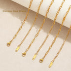 Swyabi 20 PCS Gold Plated Necklace Bracelet Chains Bulk Stainless Steel Paperclip Chain with Extender for Jewelry Making - color: 3x7.5mm Gold