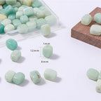 Natural Large Amazonite Cube Stone Beads 8x11mm 38cm/str Loose Semi Gemstone Stone Square Beads for Making Bracelets Necklace - color: Amazonite