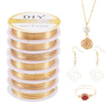 Beadthoven 159 Ft 14K Gold Filled Wire Mixed 7 Sizes Dead Soft Round Gold Filled Brass Wire for Crafts Wire Wrap Jewelry Making Supplies - size: Mixed Sizes