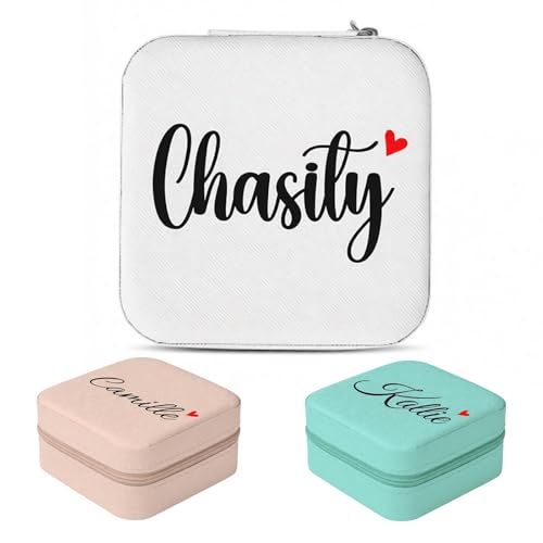 Custom Travel Jewelry Case – Personalized Jewelry Box with Name, Portable Jewelry Organizer for Rings, Earrings, Necklaces | Bridesmaid Proposal Gifts, Valentine’s Day Gifts for Women, Girls (Style 4) - color: Style 4