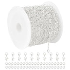 YOUBEIYEE 32.8 Feet Silver Chain for Jewelry Making Silver Plated Brass Link Chain Women Necklace Bracelet DIY Jewelry Chain Roll - color: 1:1 Lip