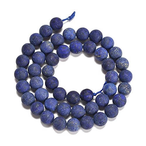 6mm Lapis Lazuli Matte Round Natural Gematone Loose Beads for Jewelry Making DIY 1 Strand 15" - color: Matte Lapis Lazuli, size: 6mm