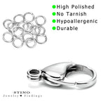 450Pcs No Tarnish Stainless Steel Lobster Claw Clasps & Jump Rings for Jewelry Making, Necklace Bracelet Findings & Supplies