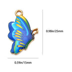 30 Pcs Mixed Color Alloy Enamel Butterfly Charms Pendant for Earrings Bracelets Necklace DIY Making Jewelry Making Accessories