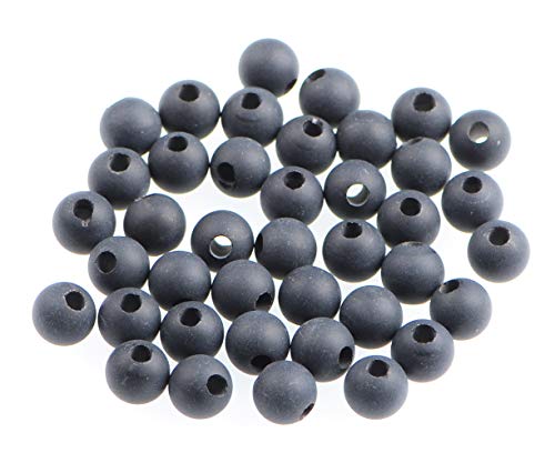 AD Beads Natural Gemstone 8mm Round Loose Beads Big Hole 2.5mm Sized 40pcs (Matte Black Onyx) - color: Matte Black Onyx