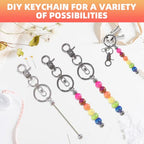 72 Pcs Beadable Keychains Bars bulk - 36 Silver DIY Metal Beaded Keychain Making Kit + 36 Bags Included, Bead Keychain Supplies,Blank Key Chain, Perfect for Women, Men, Mother's Day, Birthday Gift - color: B-silver, size: 36