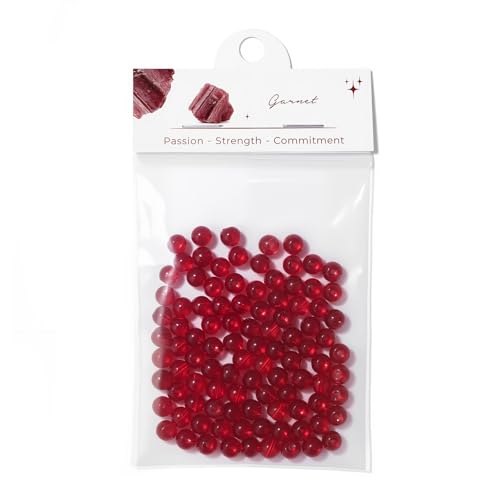 Raicegs 100pcs 6mm Garnet Beads Natural Gemstone Beads Round Loose Beads for Jewelry Making DIY Bracelets Necklace - color: Garnet, size: 6mm Round