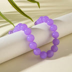 Chunky Acrylic Resin Beaded Necklace for Women Colorful Large Round Choker Adjustable Stack Acrylic Beads Necklace Resin Summer Party Jewelry - style: Purple