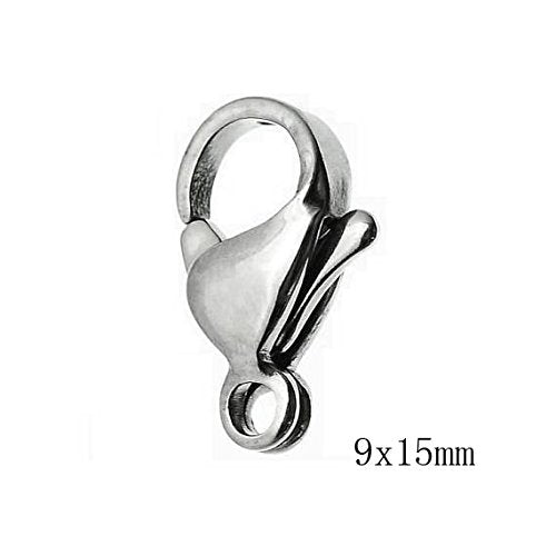 40 Piece Grade A 304 Stainless Steel Lobster Clasps Claw Clasps for Bracelet Necklace Jewelry Making Findings (9x15mm-8883) - size: 9x15mm