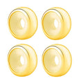 Clip Stopper Charms Sterling Silver Rondelle Spacer Bead Charm Stopper Charm for Pandora Charm Bracelets - color: Gold-Plated (4 pcs)