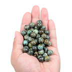 100pcs Natural Crystal Beads Stone Gemstone Round Energy Healing Loose Beads with Stretch Cord for Jewelry Making Bracelets Anklets (African Turquoise, 10MM)