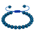 Amazing Gemstone Blue Hematite Bracelet for Women Men's Gifts - Protection Healing Crystal Bracelet - 8mm Gemstone Beaded Adjustable Bracelet Pulseras Para Hombres Mujer Stocking Stuffers - color: Blue Hematite