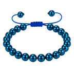 Amazing Gemstone Blue Hematite Bracelet for Women Men's Gifts - Protection Healing Crystal Bracelet - 8mm Gemstone Beaded Adjustable Bracelet Pulseras Para Hombres Mujer Stocking Stuffers - color: Blue Hematite