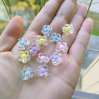 200pcs 12mm Flower Acrylic Beads Mix Candy Colors Flower Plastic Pastel Beads for DIY Crafts Braids Bracelet Earring Jewelry Making