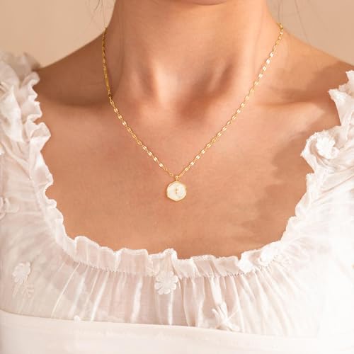 Mothers Day Gifts for Mom Cross Necklace for Women Dainty 14K Gold Plated Cross Coin Necklace Simple Round Disc Pendant Minimalist Cute Charm Everyday Religious Jewelry Gifts - style: sequin chain